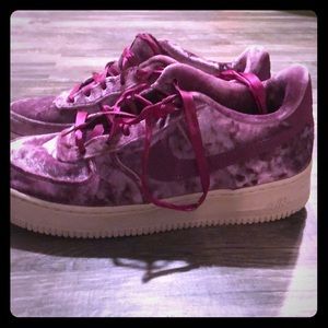 Velvet Air Force ones